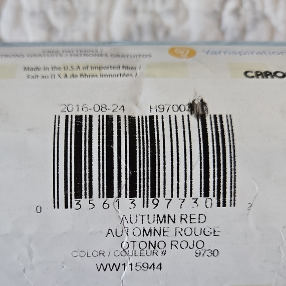 Caron Simply Soft Yarn 5 Skeins - Black, Autumn Red, White, Stormy Weather - Picture 4 of 9